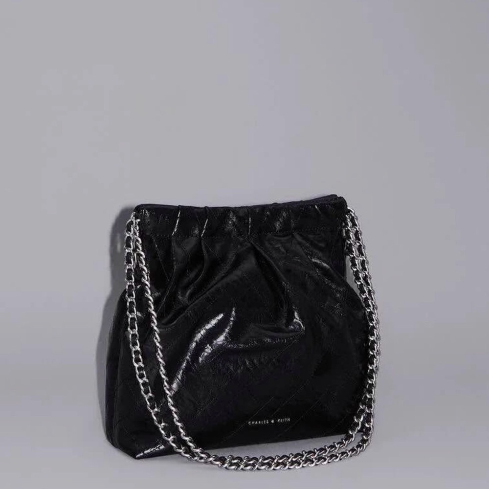 Charles & Keith Black Chain Shoulder Bag